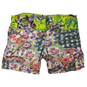 Vtg Jams World Hawaiian Drawstring Shorts Women’s XL JV Multicolor Bright Fun